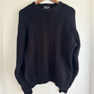 Elegant Black Cable Knit Sweater